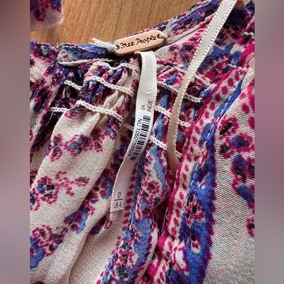 Free People Mirage Paisley Maxi Dress Long Sleeve Boho Tassel Size 0 - Picture 10 of 16